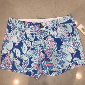 Lilly Pulitzer Blue Print Callahan Shorts Sz 2 NWT